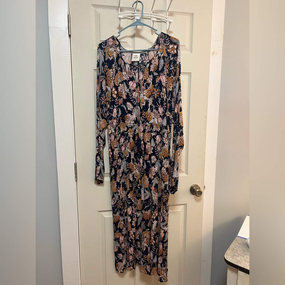 Knox Rose Teal Maxi Dress with Mustard Floral Print